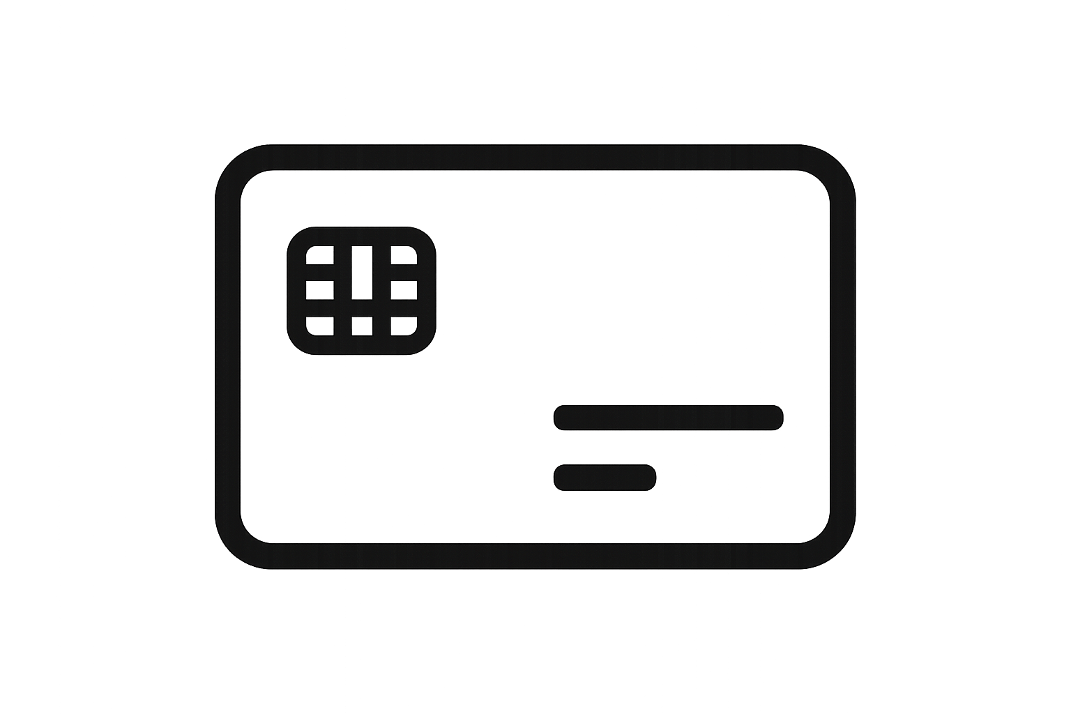 Debit card icon in black