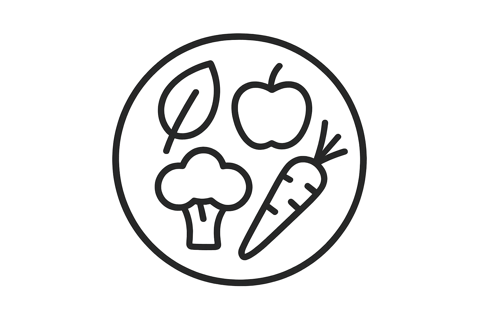 generate an icon for healthy foods and make this in black
